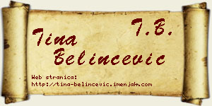Tina Belinčević vizit kartica